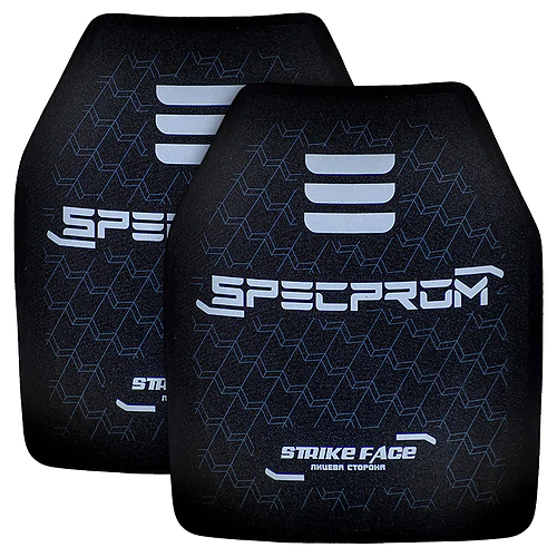 Комплект поліетиленових бронеплит SPECPROM 3-го класу. Вага 1,58 кг. Розмір 26 на 33 см. Чорна. 2 шт.