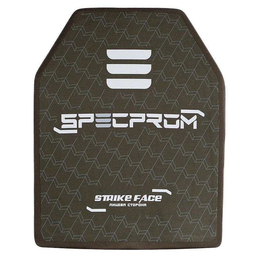 Керамическая бронеплита SPECPROM S-Line 5-го класса. Вес 2.9 кг. Размер 26 на 33 см. Олива