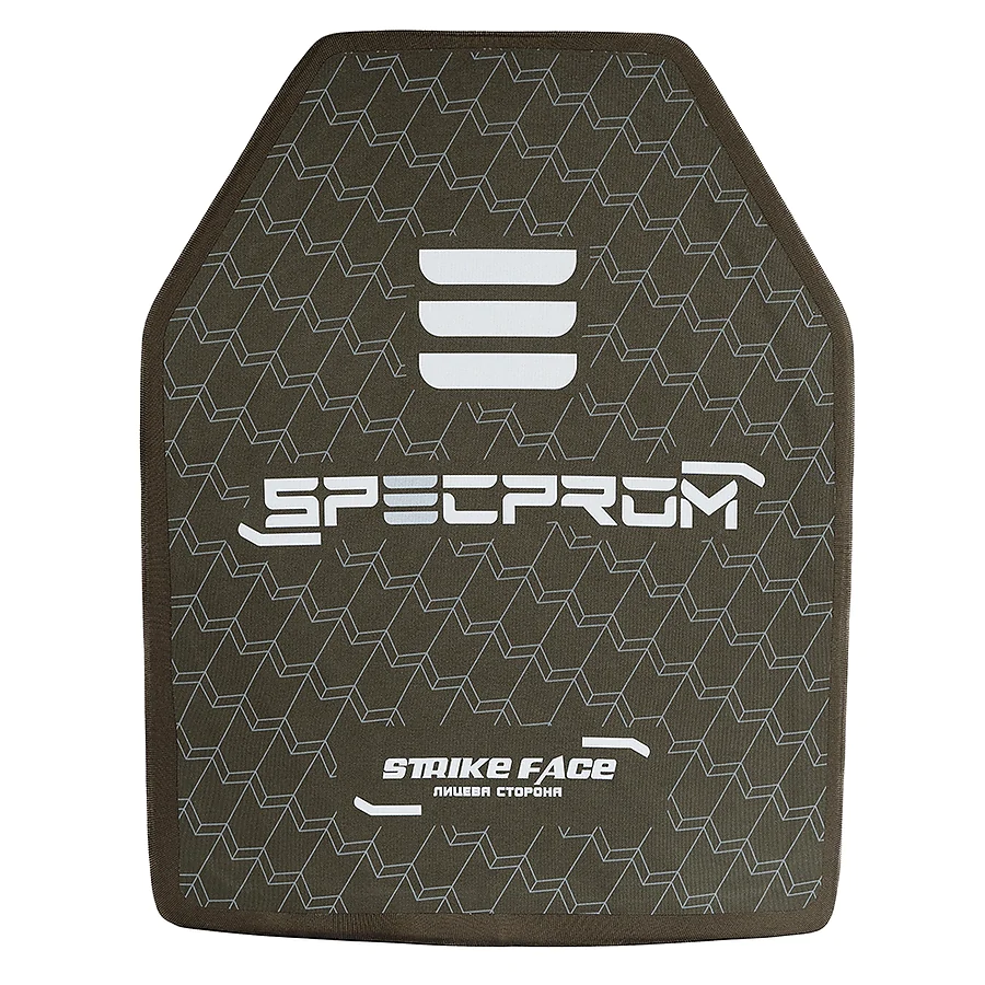 Керамическая бронеплита SPECPROM S-Line 5-го класса. Вес 3.38 кг. Размер 27.5 на 35 см. Олива