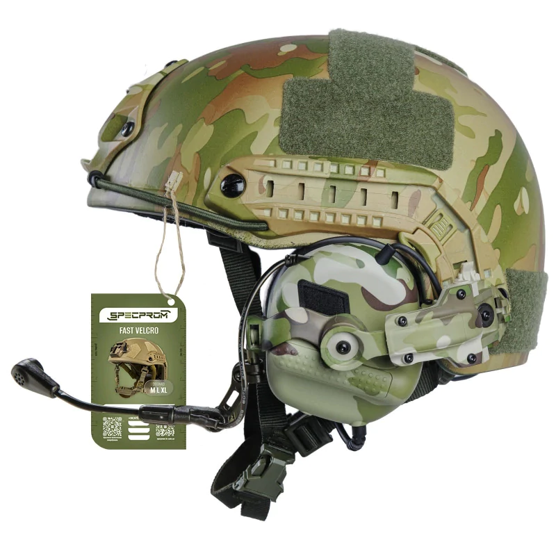 Баллистический бронешлем FAST SPECPROM с наушниками Earmor M32 (X). Мультикам