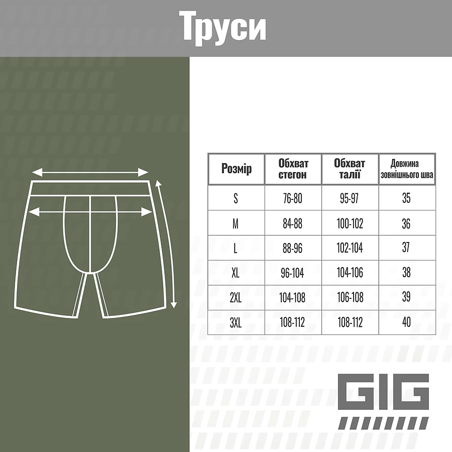Трусы мужские JetBase удлиненные. Олива