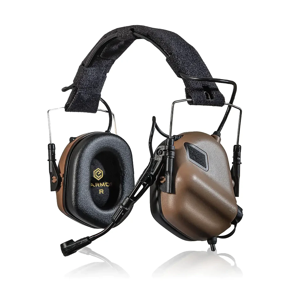 Активные тактические наушники с микрофоном Earmor M32 MOD3 Helmet Version. Койот