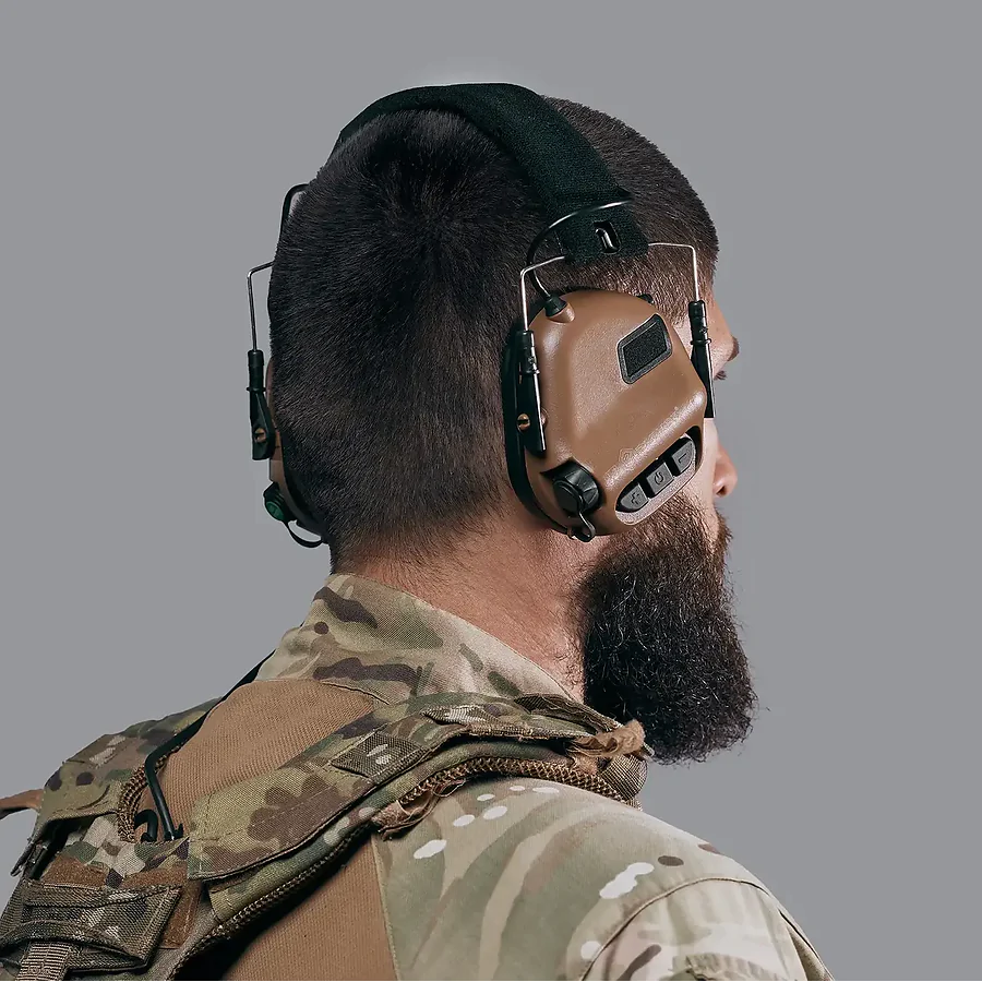 Активные тактические наушники с микрофоном Earmor M32 MOD3 Helmet Version. Койот