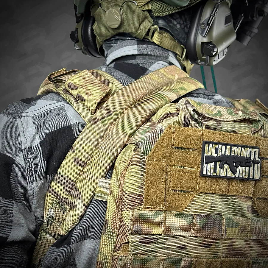 Ремень оружейный RAGNAROK одно/двухточечный с широким наплечником RAGNARR. Мультикам