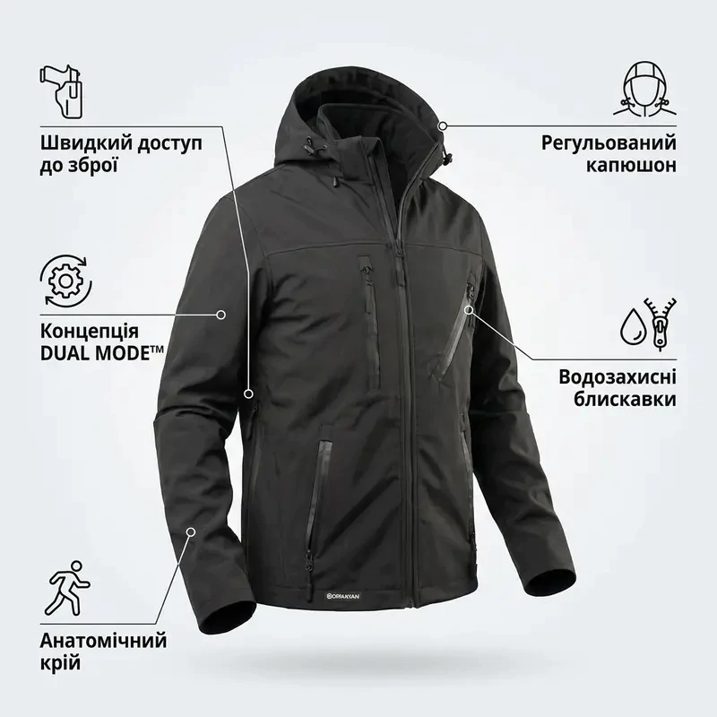 Куртка Hardshell Combatant SHIFT PRO. Чорний
