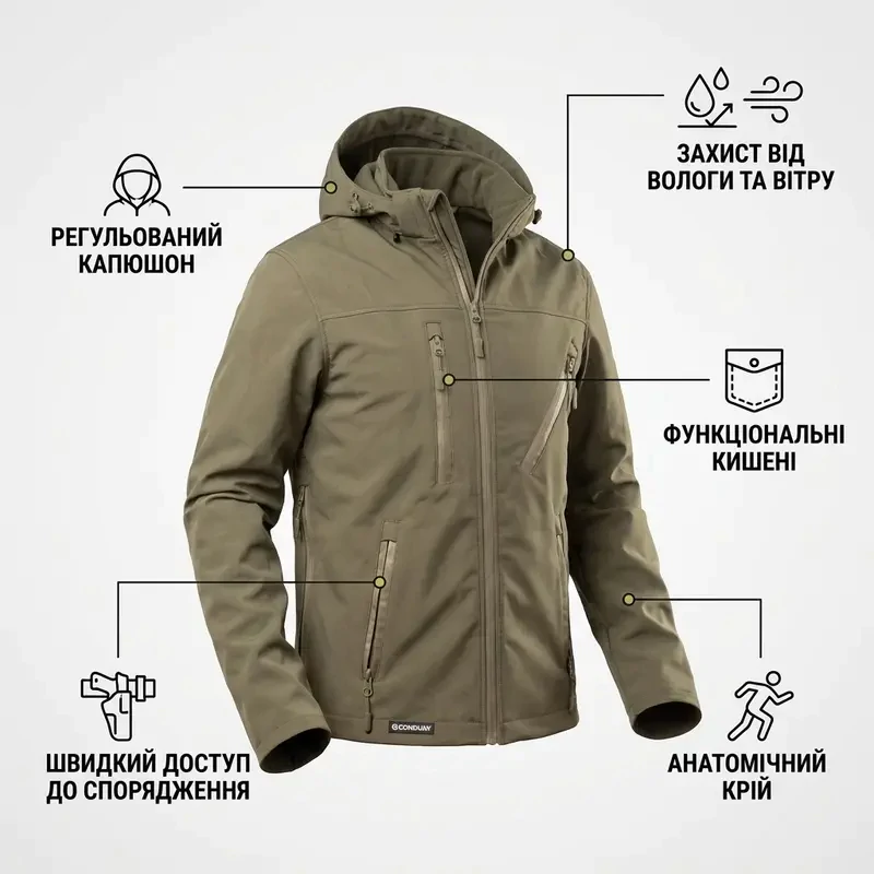 Куртка Hardshell Combatant SHIFT PRO. Олива