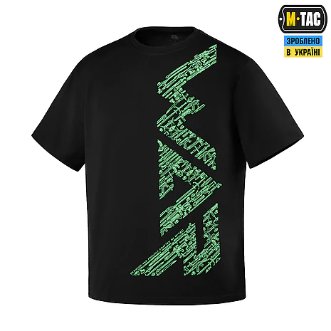Футболка M-Tac WAR Cotton Hard Black/Mint. Чорний