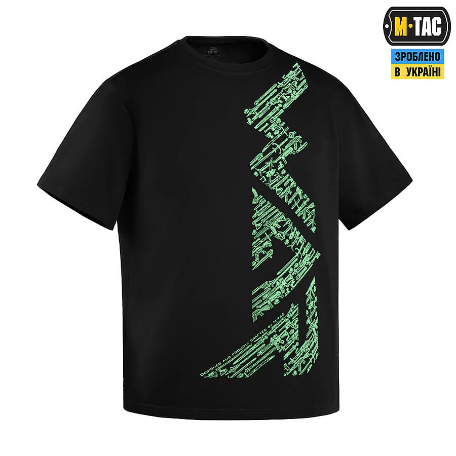 Футболка M-Tac WAR Cotton Hard Black/Mint. Чорний