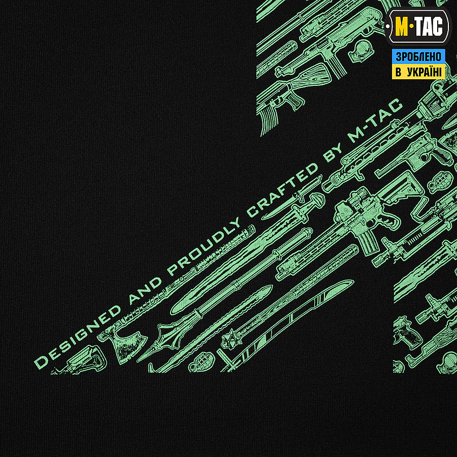 Футболка M-Tac WAR Cotton Hard Black/Mint. Чорний