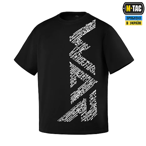 Футболка M-Tac WAR Cotton Hard Black/White. Чорний