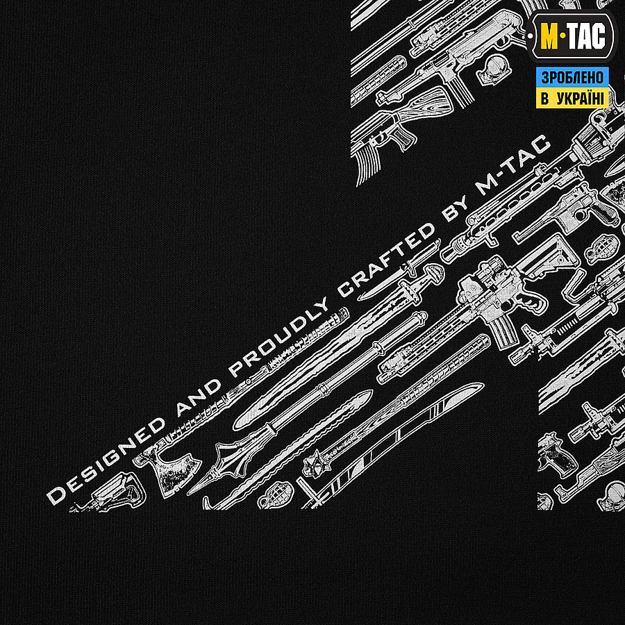Футболка M-Tac WAR Cotton Hard Black/White. Чорний