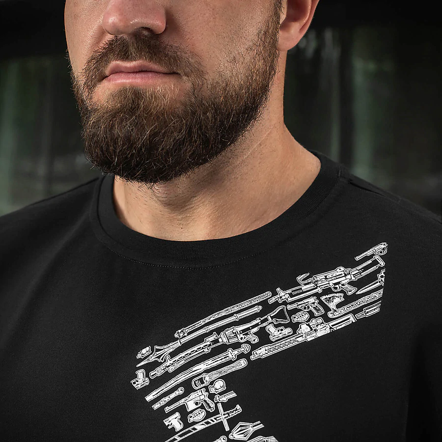Футболка M-Tac WAR Cotton Hard Black/White. Чорний