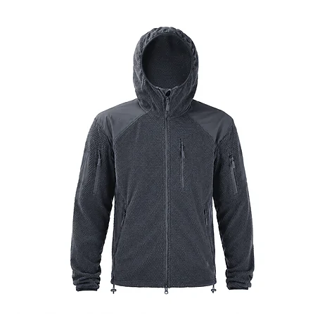Кофта тактична флісова з капюшоном Han-Wild Grid Fleece. Чорний