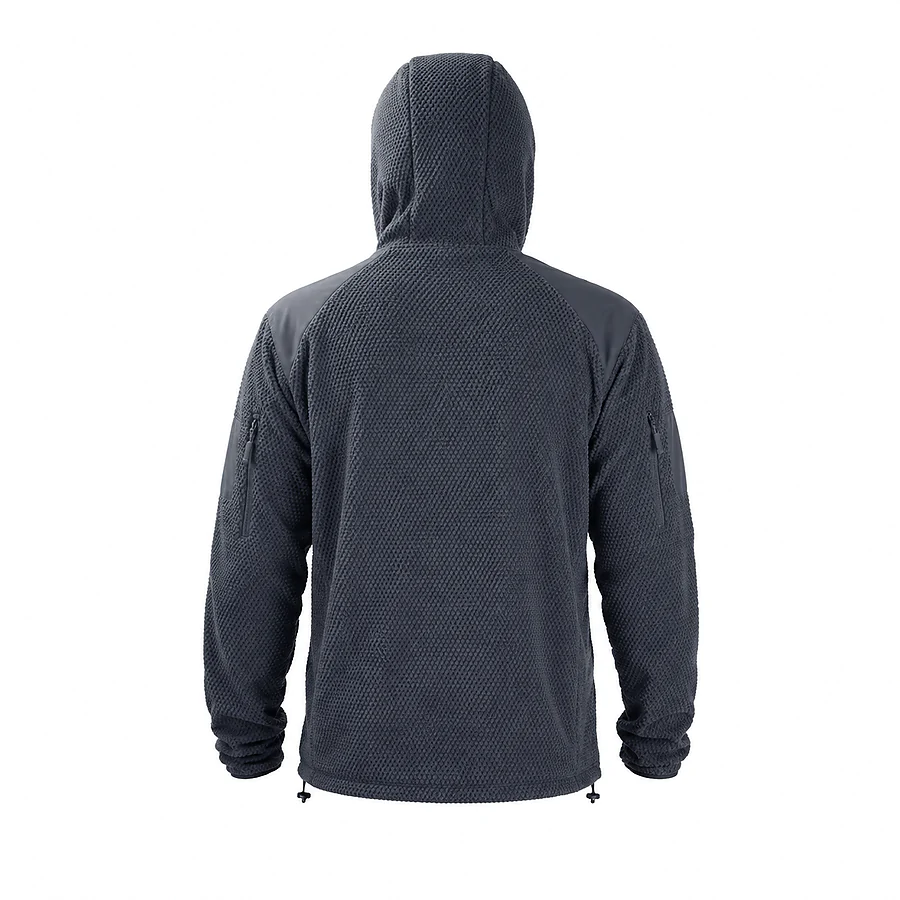 Кофта тактична флісова з капюшоном Han-Wild Grid Fleece. Чорний