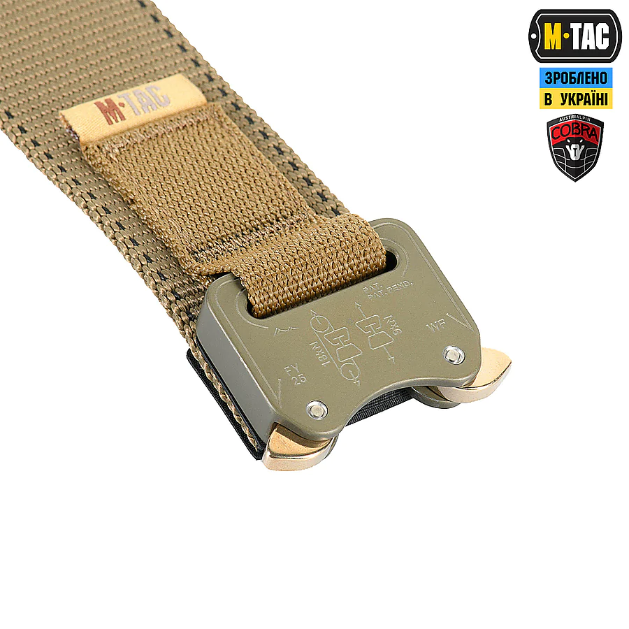Тактичний ремінь Cobra Buckle Belt M-Tac 3XL. Койот