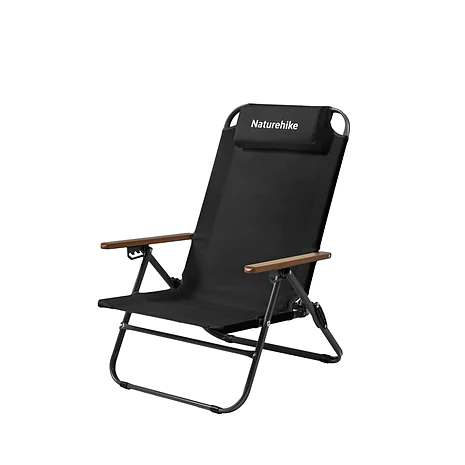 Крісло складане з регульованим нахилом Naturehike CNK2550JJ012 вуглецева сталь. Чорний