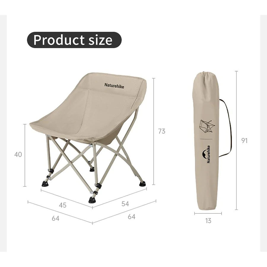 Стул складной Naturehike Stellaluna T04 CNK2550JJ022 углеродистая сталь. Койот