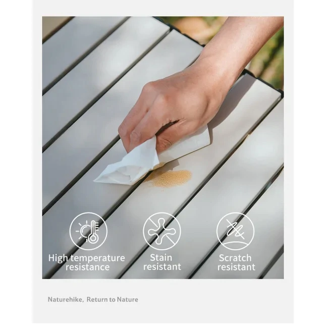 Стіл складаний Naturehike Star Jane T01 CNK2550JJ018 119×60 см вуглецева сталь. Чорний