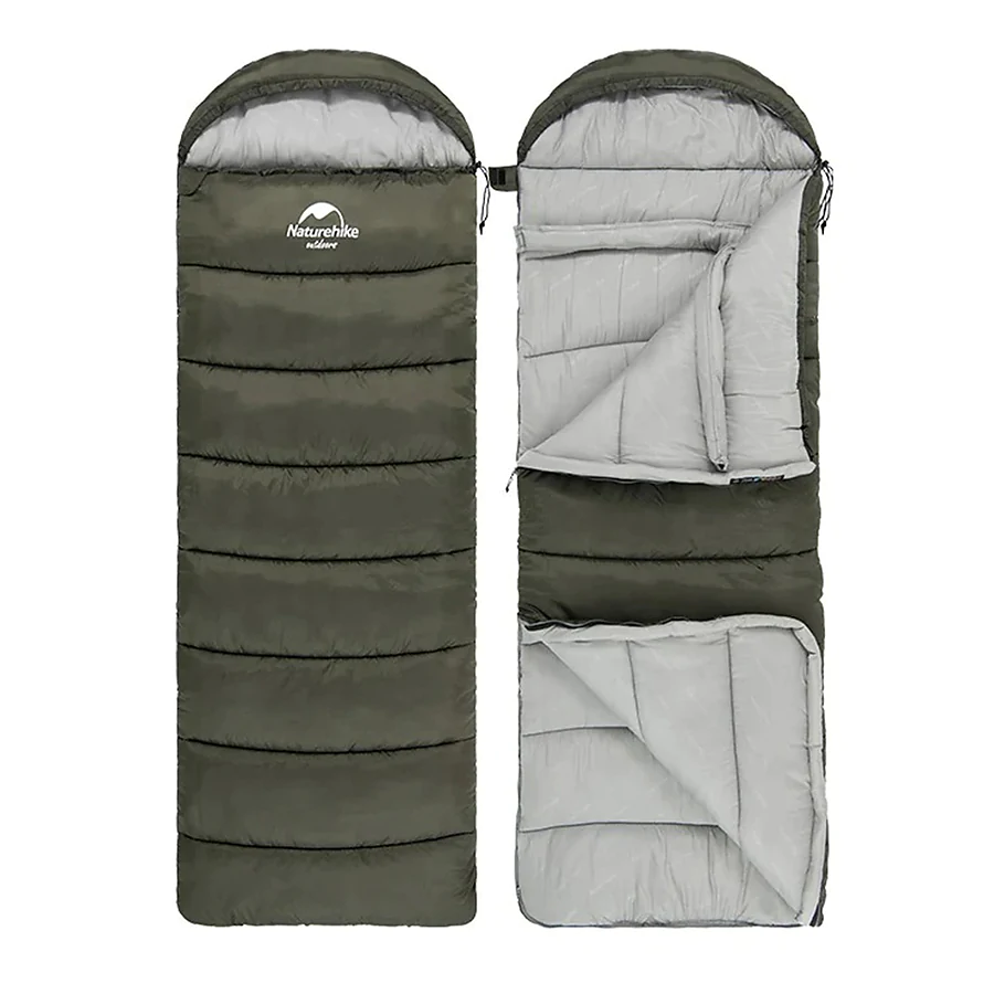 Спальный мешок с капюшоном Naturehike U150 NH20MSD07 11°C левый. Олива
