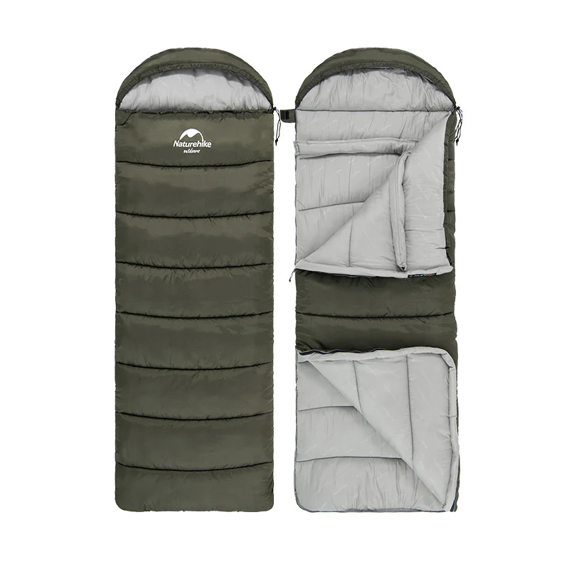 Спальный мешок с капюшоном Naturehike U250 NH20MSD07 6°C правый. Олива