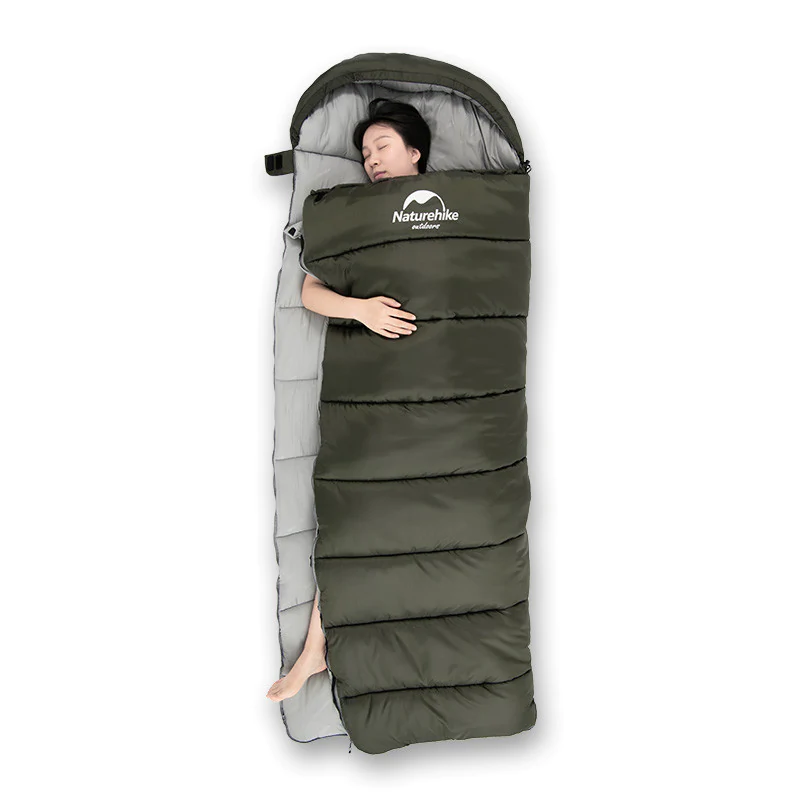 Спальный мешок с капюшоном Naturehike U250 NH20MSD07 6°C правый. Олива