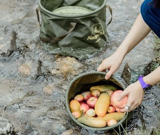 Ведро складное для воды из ПВХ Naturehike NH20SJ040 10 л. Олива