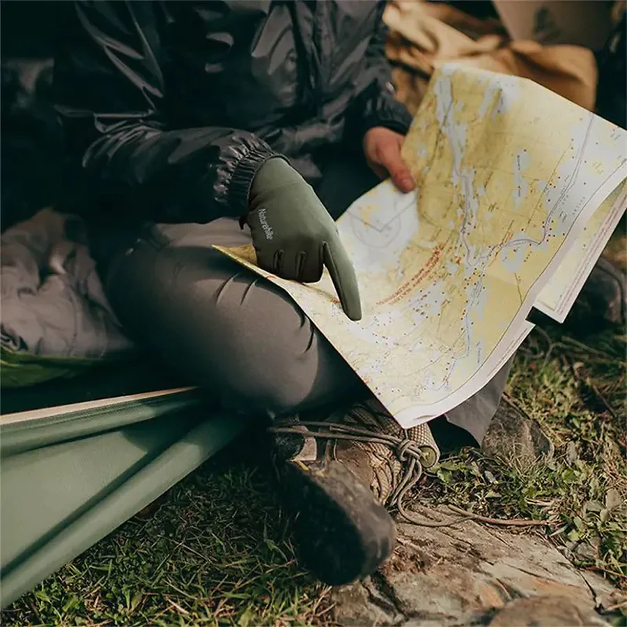 Рукавички трикотажні з покращеним хватом Naturehike NH20FS032. Чорний