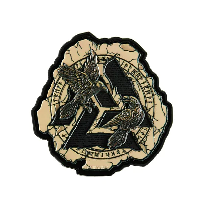 Нашивка M-Tac Valknut Ravens PVC. Бежевый