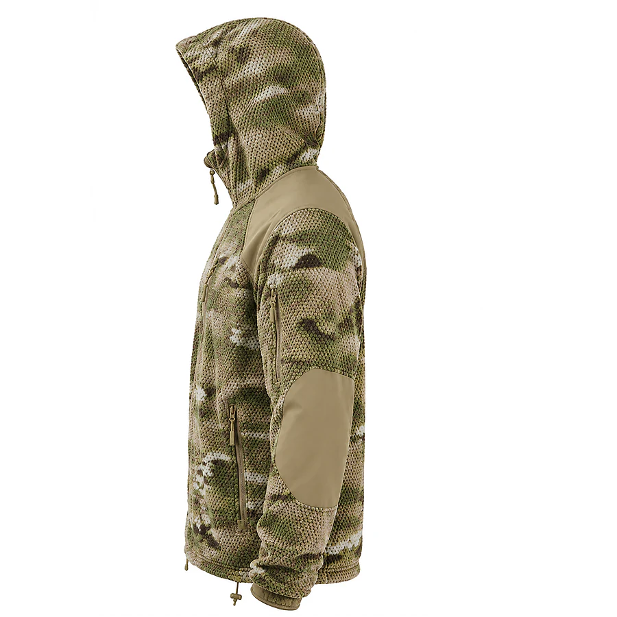 Кофта тактическая флисовая с капюшоном Han-Wild Grid Fleece. Мультикам