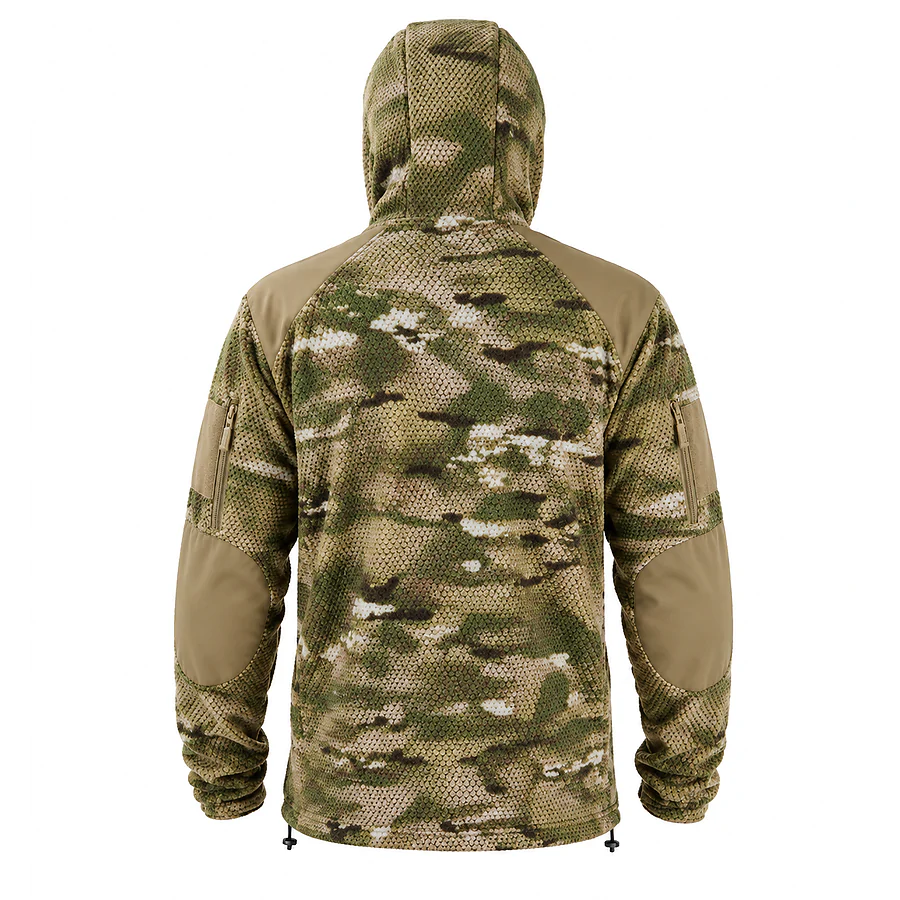 Кофта тактическая флисовая с капюшоном Han-Wild Grid Fleece. Мультикам