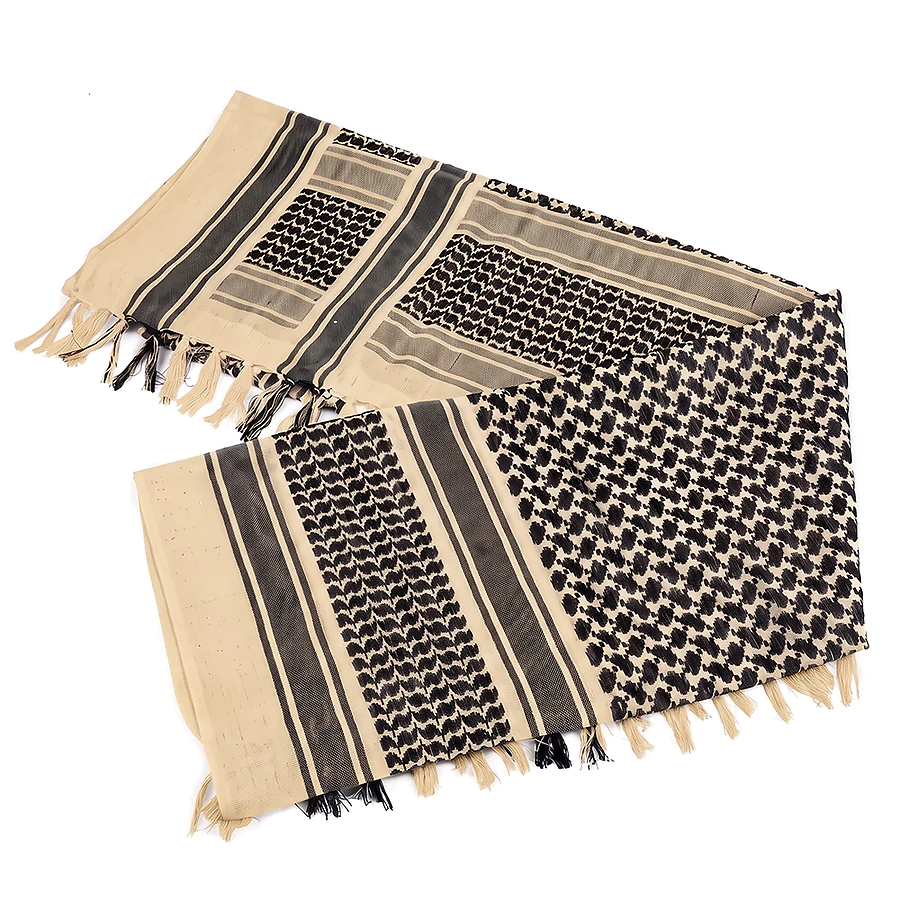 Шарф шемаг арафатка щільний Arabic pattern. Бежевий