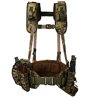 Ременно-плечевая система РПС Warbelt Molle с подсумками. Мультикам