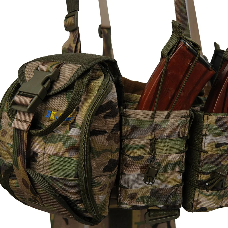 Ременно-плечевая система РПС Warbelt Molle с подсумками. Мультикам