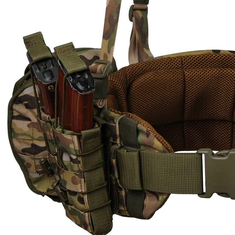Ременно-плечевая система РПС Warbelt Molle с подсумками. Мультикам
