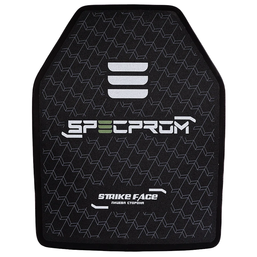 Поліетиленова бронеплита SPECPROM S-Line 3-го класу. Вага 1,77кг. Розмір 27.5 на 35 см. Чорна.