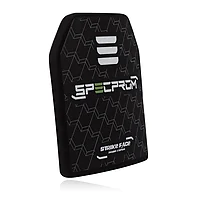 Поліетиленова бронеплита SPECPROM 3-го класу. Вага 1,4 кг. Розмір 25 на 30 см. Чорна.
