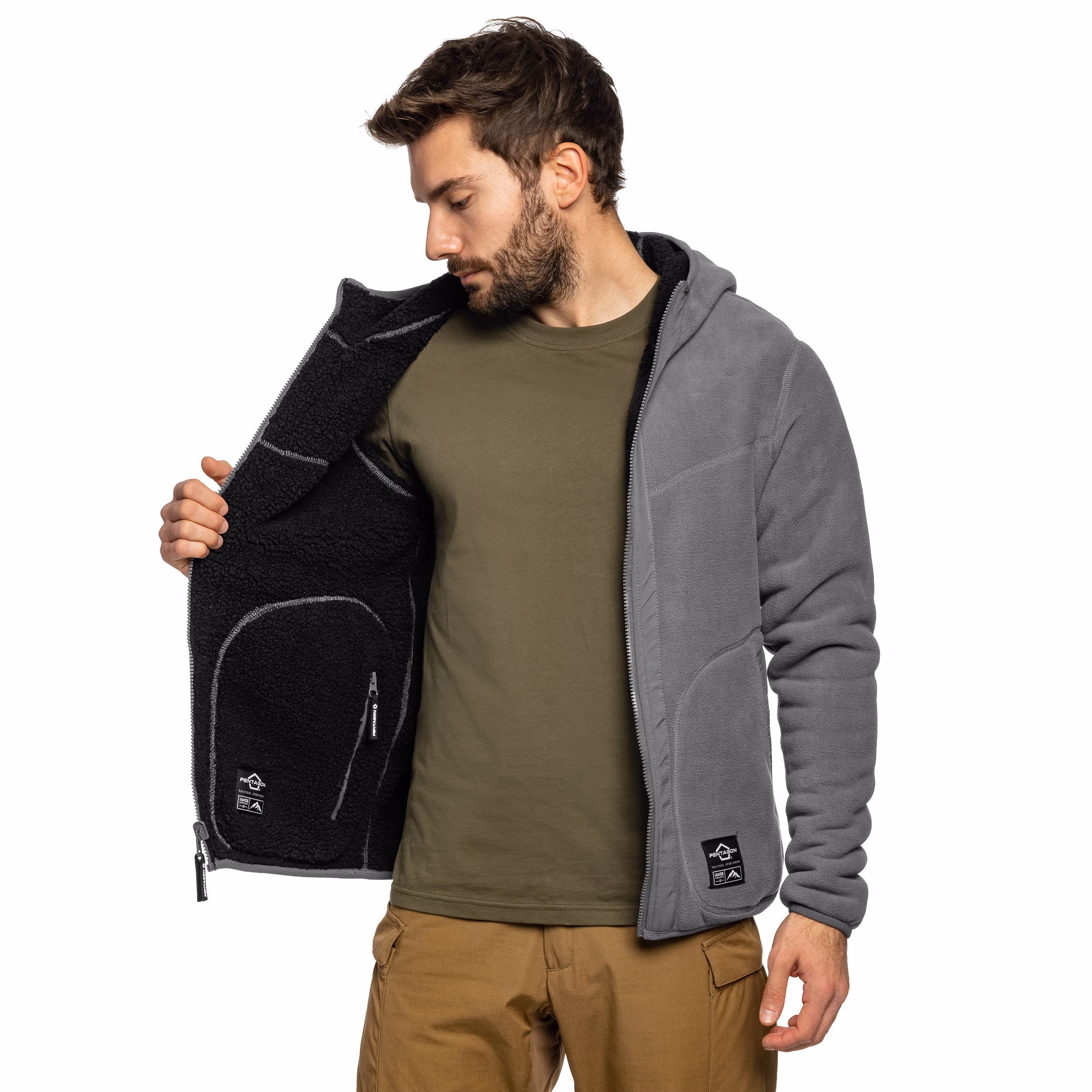 Флісова куртка-кофта Pentagon IANOS SHERPA 2-IN-1, Чорний
