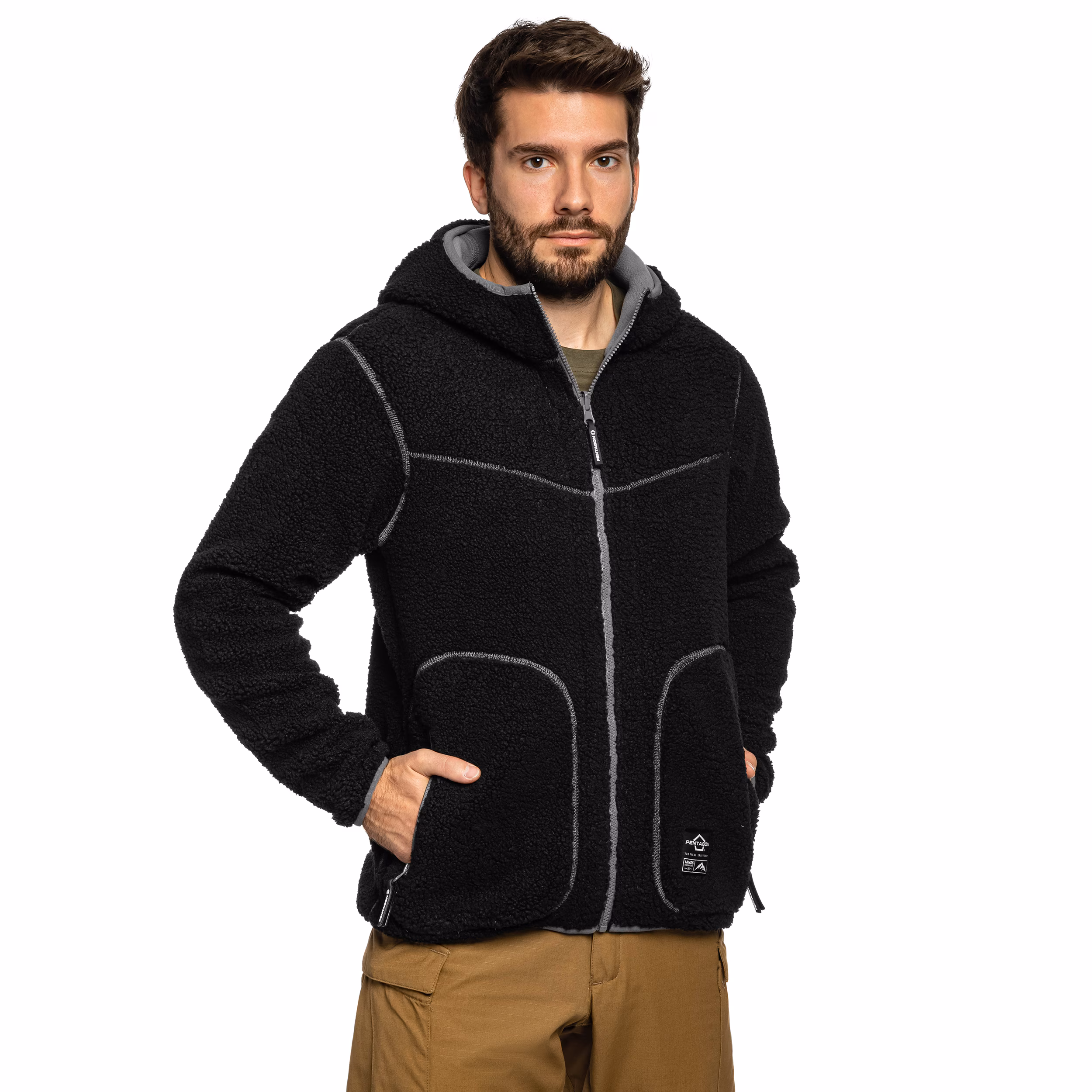 Флісова куртка-кофта Pentagon IANOS SHERPA 2-IN-1, Чорний