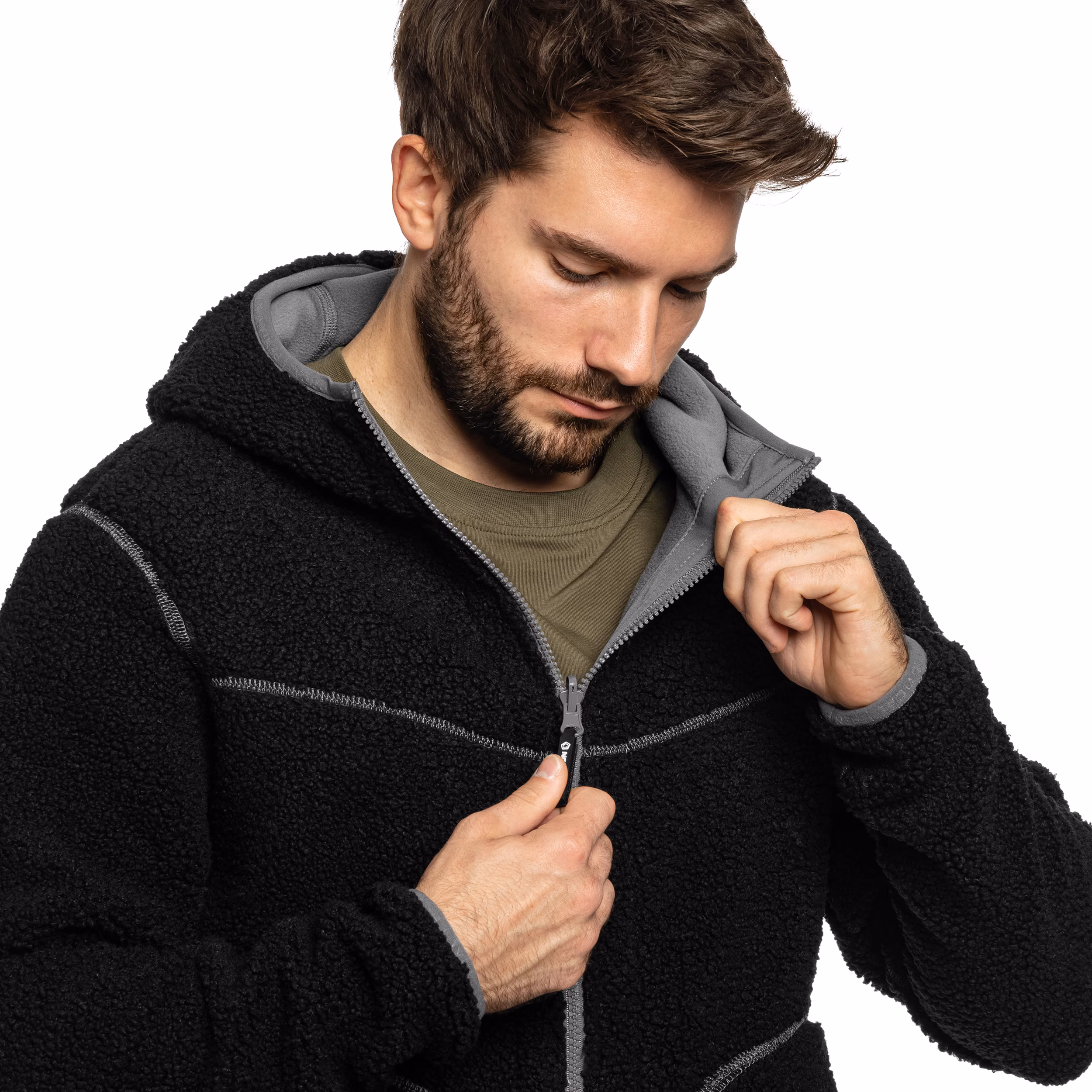 Флісова куртка-кофта Pentagon IANOS SHERPA 2-IN-1, Чорний
