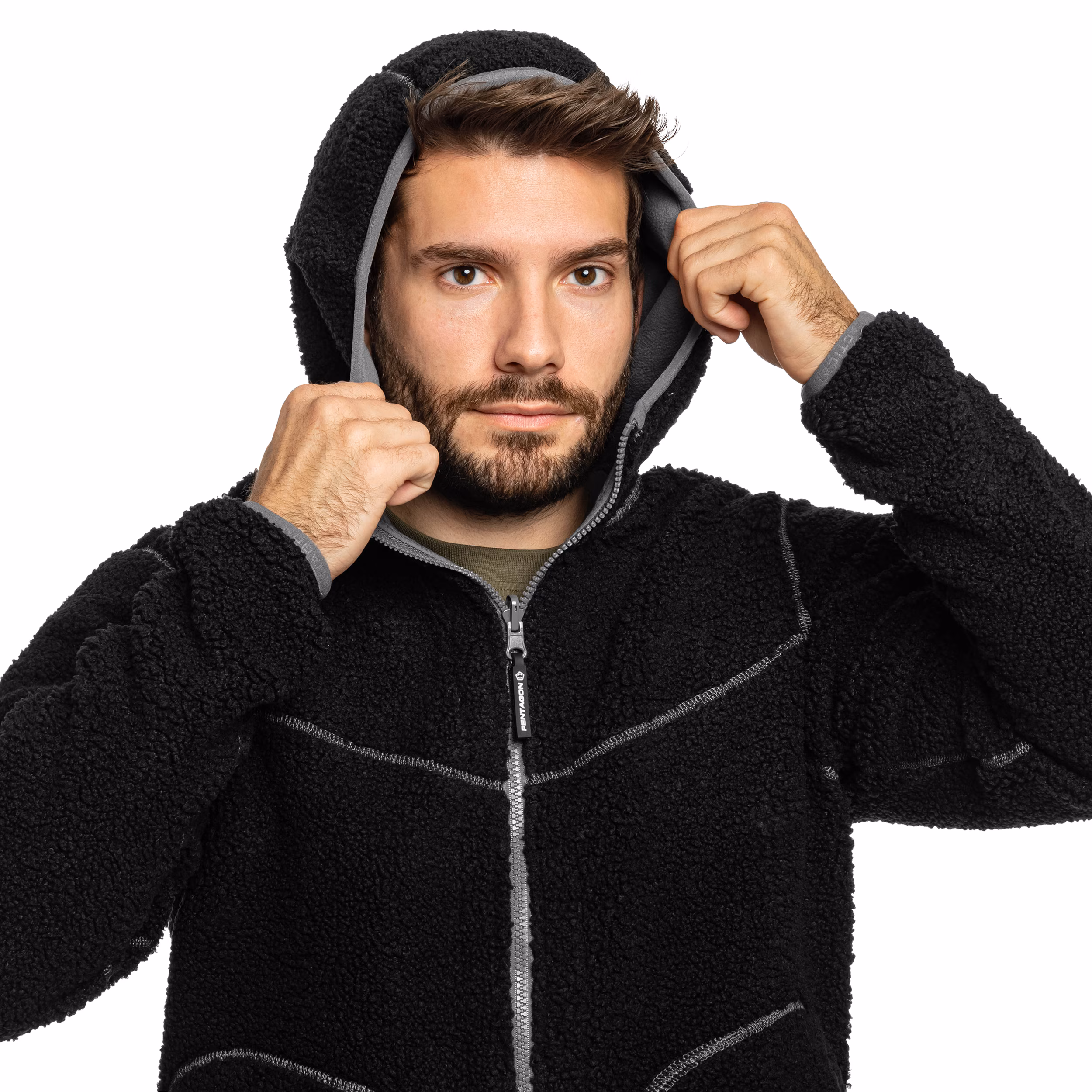 Флісова куртка-кофта Pentagon IANOS SHERPA 2-IN-1, Чорний
