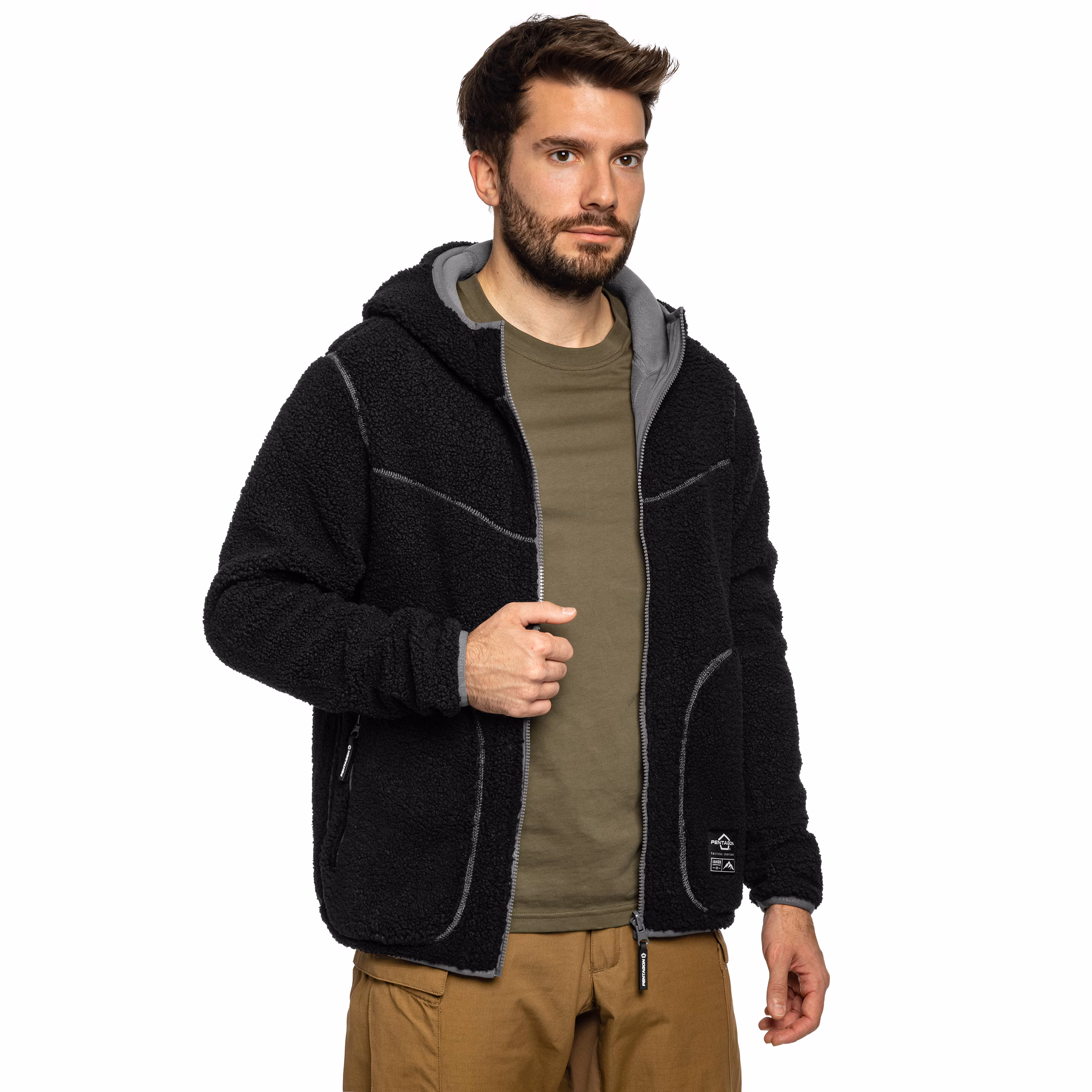 Флісова куртка-кофта Pentagon IANOS SHERPA 2-IN-1, Чорний