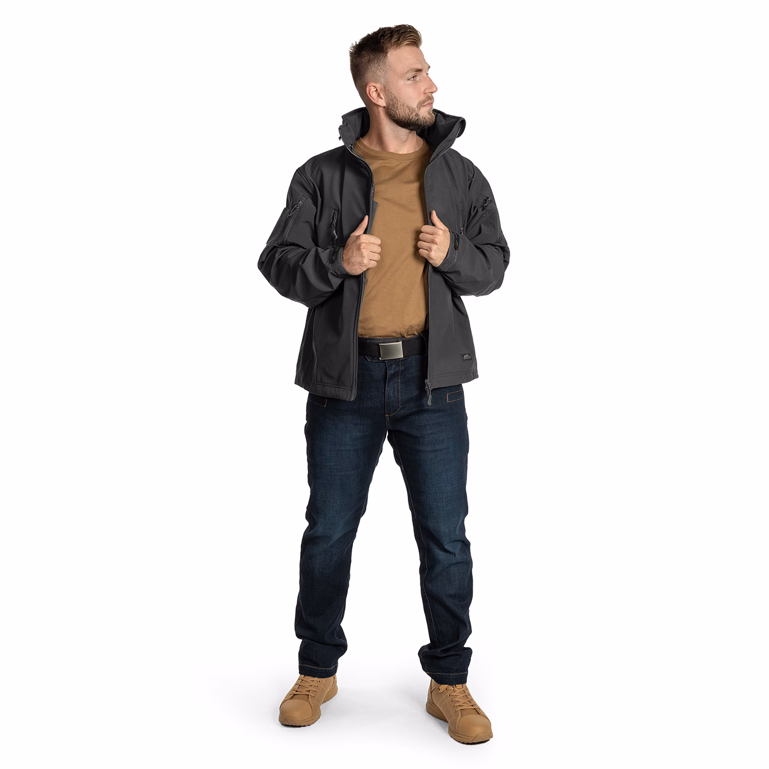 Куртка Helikon Gunfighter Softshell Shark Skin Windblocker. Чорний