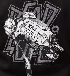 Худи с принтом Kill Skull на флисе. Черный