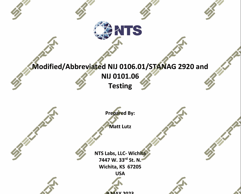 Протокол випробувань шоломів SPECPROM ARCH HIGH CUT NIJ IIIA